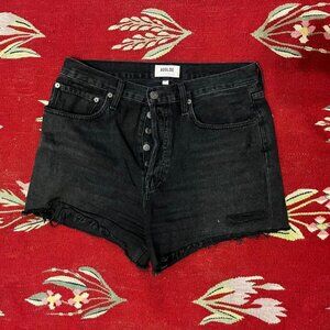 AGOLDE Vintage Cut Off Shorts in Crash Black 30 Raw Hem Distressed
